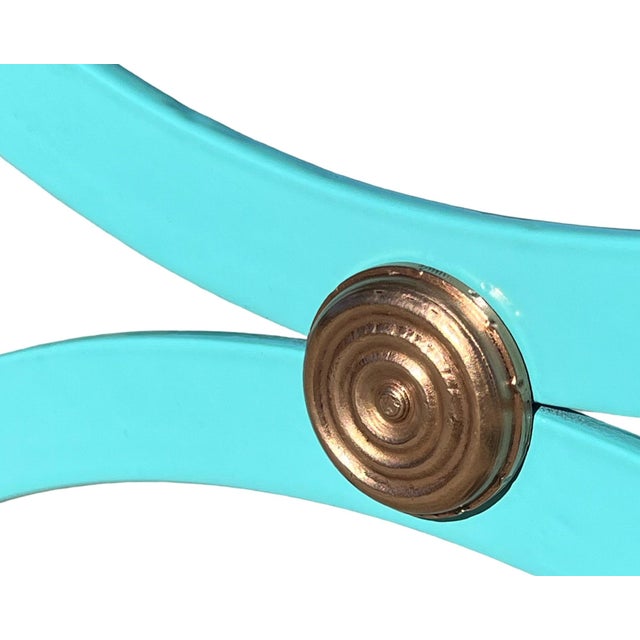 Metal Vintage 1940s NeoClassical Art Deco French Patio Metal Outdoor Armchairs Restored Copper Attributed to Rene Prou For Sale - Image 7 of 12