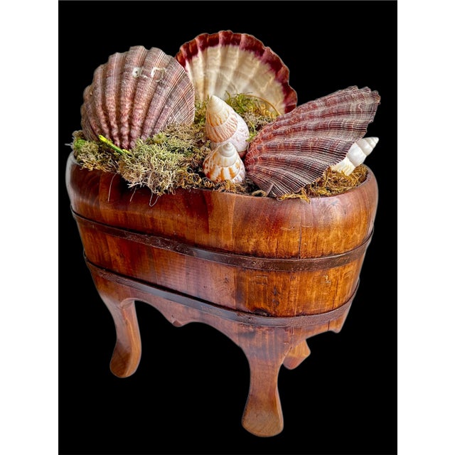 50s Chinese Wood Foot Tub Shell Collection Vase Natural Bowl Asian Chinoserie Vintage For Sale - Image 13 of 18