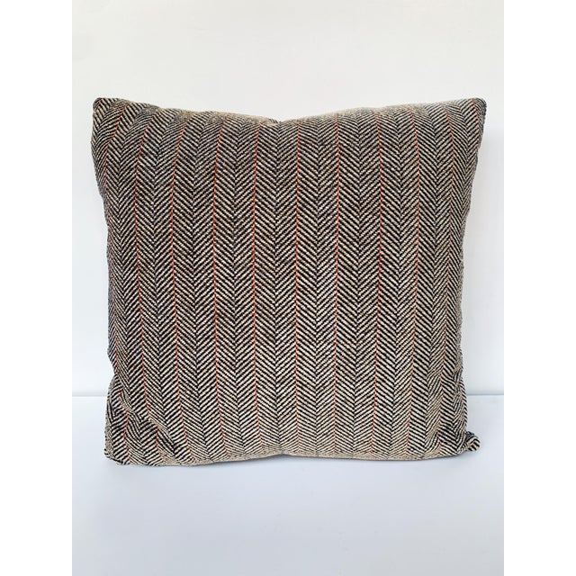 Pair of pillows custom-made exclusively for Cafiero Select. The textile is a lush herringbone chenille from Donghia, with...