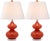 Illuminate your living room, bedroom or family room in style with the shimmery blood orange Double Gourd Glass Lamp with...