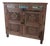 Stunning Antique Indonesian Carved Teakwood Cabinet With Majolica Ceramic Tiles For Sale