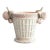 Mid 20th Century Italian Blush Pink Majolica Faux Bamboo & Fruit Wine Cooler Champagne Ice Bucket For Sale