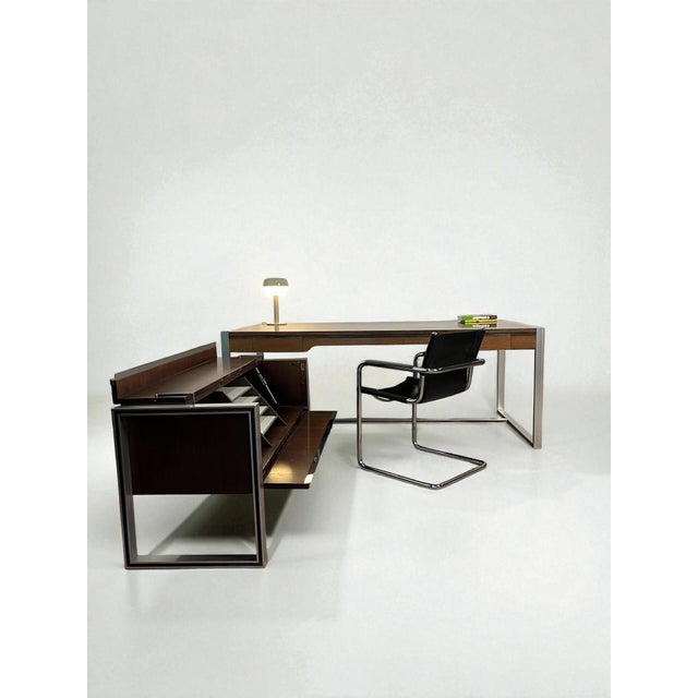 Large Double-Sided Ministers Desk in Varnished Rosewood by Claude Gaillard for Ligne Roset, 1970s, Set of 2 For Sale - Image 11 of 18