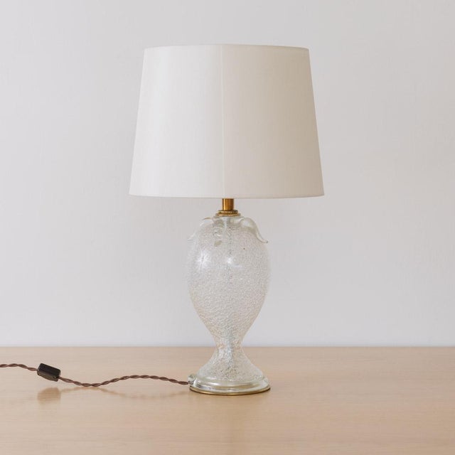 Metal 1940s Pair of Italian Murano Glass Lamps For Sale - Image 7 of 15