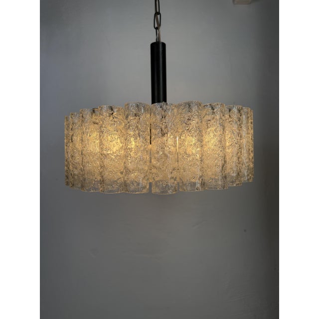 Ice Glass Pendant Light from Doria Leuchten, Germany, 1970s For Sale - Image 8 of 18