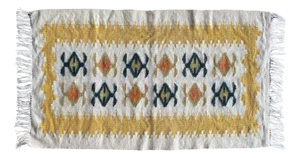 Handmade Yellow and Cream-White Flat-Weave Tapestry, Vlasti, Greece, 1970s