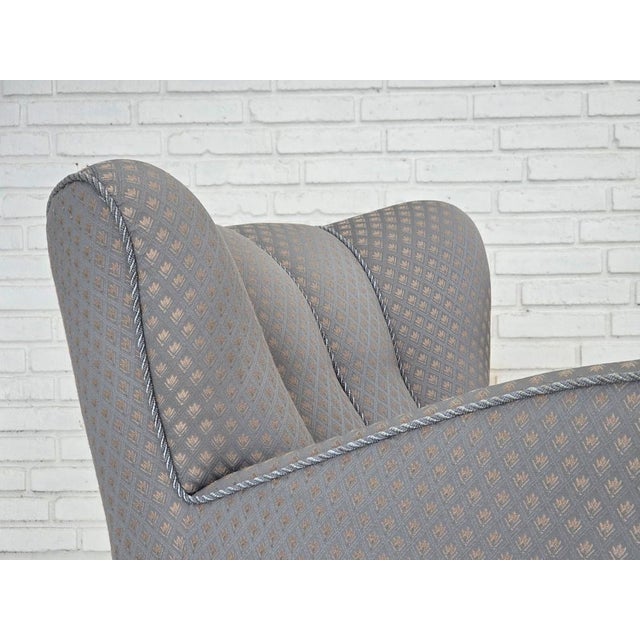 Danish Armchair in Fabric and Oak, 1950s For Sale - Image 6 of 18