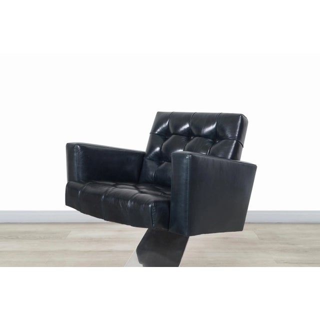 Vintage Stainless Steel "Z" Lounge Chairs by Milo Baughman for Thayer Coggin For Sale - Image 9 of 13