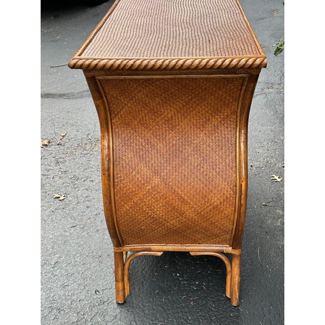 Handsome Seagrass and Rattan Dresser For Sale - Image 4 of 11