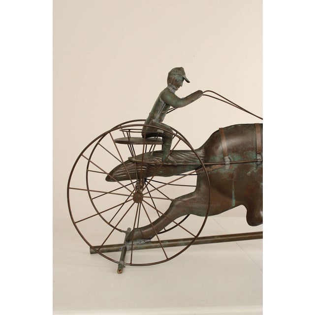 Mid 20th Century Vintage Jockey and Horse Copper Weathervane For Sale - Image 5 of 12