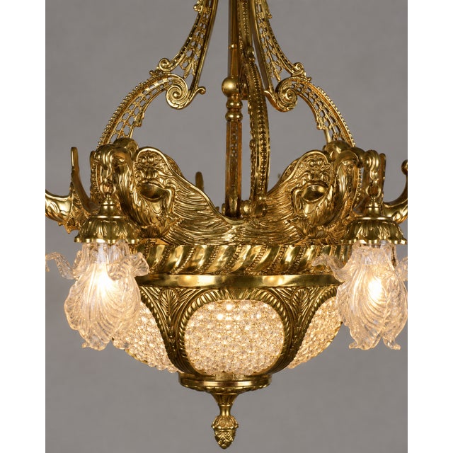 1980 French Louis XVI Gold Bronze Chandelier - 16 Lights For Sale - Image 9 of 10