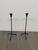 Metal Black Iron Tripod Candlesticks, Pair For Sale - Image 7 of 12