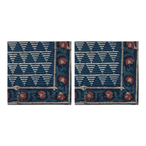Delta Indigo/Brick Red Napkins - a Pair