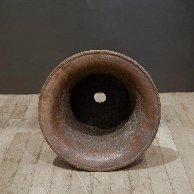 White Large Antique Cast Iron Garden Urn For Sale - Image 8 of 8