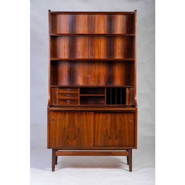 Mid-Century Modern Midcentury Danish Secretaire with Book Shelf in Rosewood by Nexø, 1964 For Sale - Image 3 of 10