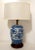French Provincial Blue and White Vintage Porcelain Ginger Jar Lamp with Rosewood Base For Sale - Image 3 of 8