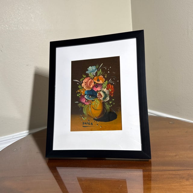 Abstract Vintage Floral Still Life Painting For Sale - Image 3 of 9