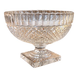 Mid-20th Century Westmoreland Waterford Clear Glass Pedestal Centerpiece Bowl For Sale