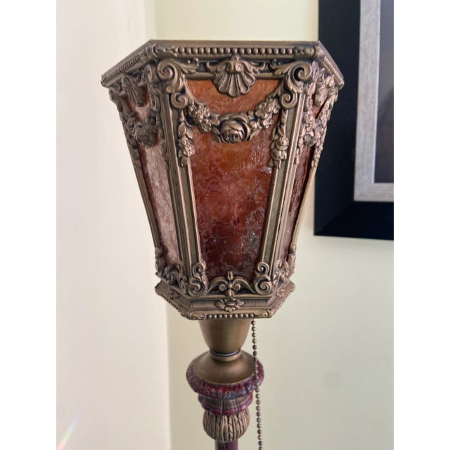 Early 20th Century Early 20th Century Oscar Bach Style Bronze Torchier Floor Lamp For Sale - Image 5 of 12