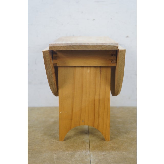 Wood Mid 20th Century 3pc Doll Sized Salesman Sample Drop Leaf Table & Hearts Chairs Mexico 15" For Sale - Image 7 of 17