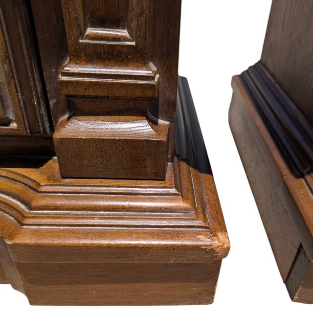 Late 20th Century Pair of Traditional Carved Wood Two-Drawer Nightstands For Sale - Image 14 of 18