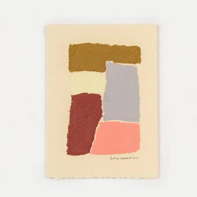 Beautiful oil painting by contemporary French artist Hortense Reynaud. Abstract design painted with oil pastels in varying...