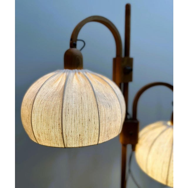 Wood Vintage Danish Adjustable Teak Standing Lamp from Domus, 1970s For Sale - Image 7 of 16