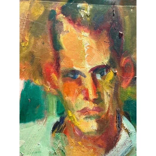 Vintage Original Portrait of Sour Faced Man For Sale - Image 9 of 18