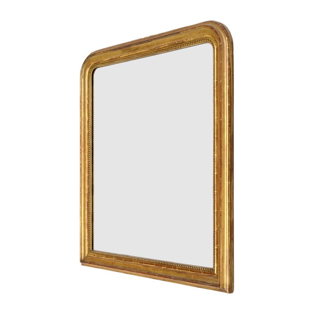 1940s French 19th Century Louis Philippe Giltwood Mirror For Sale - Image 5 of 9