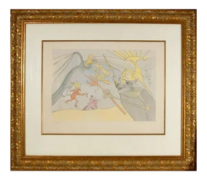 Salvador Dalí­, l' Elephant et le Singe de Jupiter, from the suite, Le Bestiaire de La Fontaine