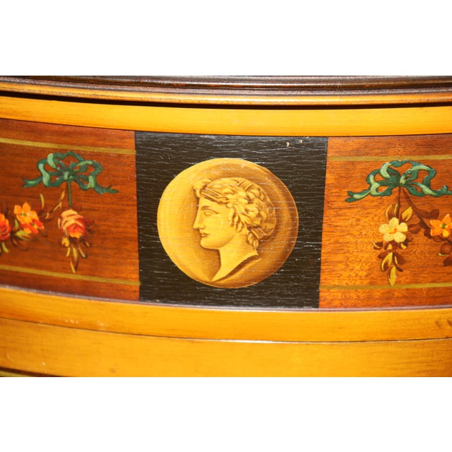 1930's Adams Style Paint Decorated Demilune Commode For Sale - Image 9 of 10