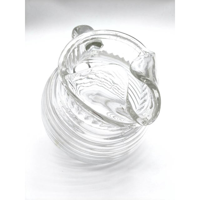 Anchor Hocking Vintage Clear Depression Glass Pitcher or Vase For Sale - Image 4 of 10