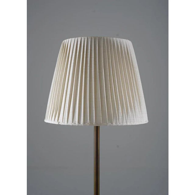 Swedish Brass and Teak Floor Lamp attributed to Böhlmarks, 1940s For Sale - Image 4 of 9