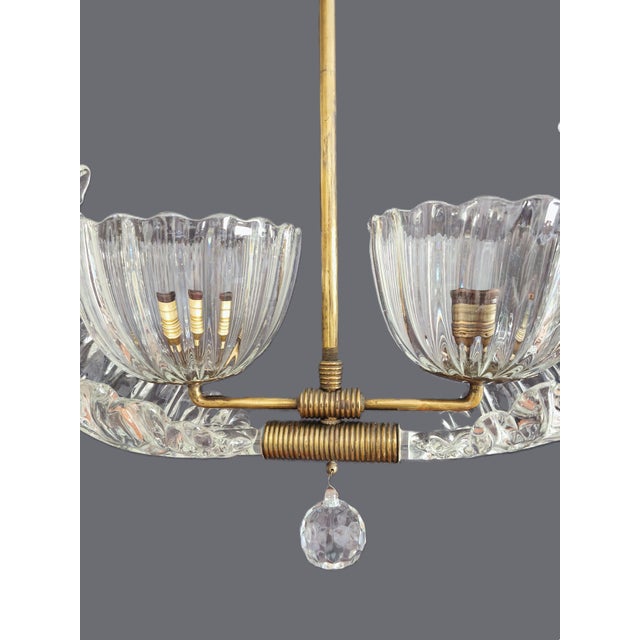 Mid-Century Modern Murano Glass Pendant Lamp from Barovier & Toso, Italy, 1940s For Sale - Image 3 of 12