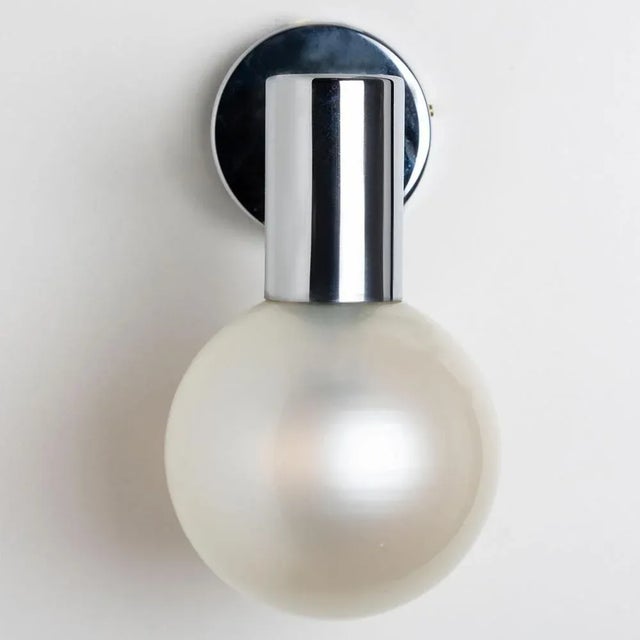 Opal Glass and Chrome Wall Light from Glashütte Limburg, 1970s For Sale - Image 12 of 15