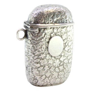 Silver Matchbox with Engraved Plant Motifs For Sale