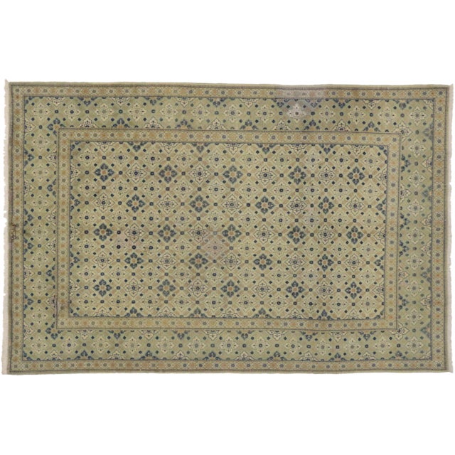 1940s Vintage Persian Kashan Area Rug- 7′1″ × 10′9″ For Sale