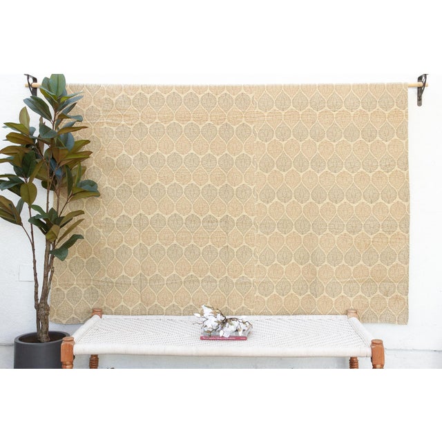 Textile Monsoon Seed Indian Block Print Bedcover For Sale - Image 7 of 7