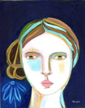 Signorina Pomellina Abstract Cubist Portrait Oil Painting by Alexandra Swistak