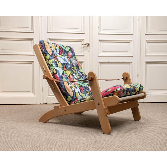1970s Vintage Folding Lounge Chair in Oak by Ake Fribytter and Stig Lindberg, 1970s For Sale - Image 5 of 10