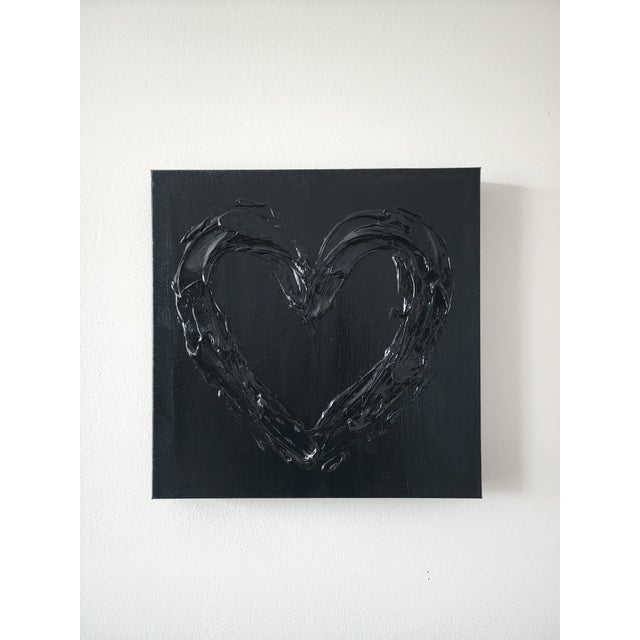 Black Heart Acrylic Painting For Sale In Raleigh - Image 6 of 6