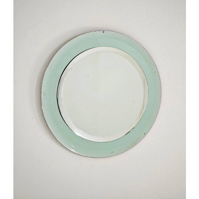 Round Crystal Wall Mirror attributed to Cristal Art, Italy, 1970s For Sale - Image 9 of 15