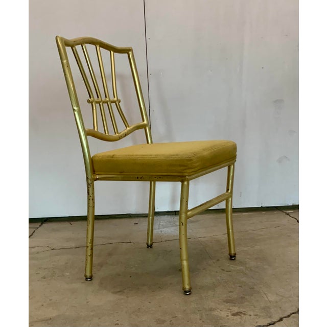 American A Pair of Late 20th Century Faux Bamboo Gold Banquet Dining Chairs by Shelby Williams For Sale - Image 3 of 17