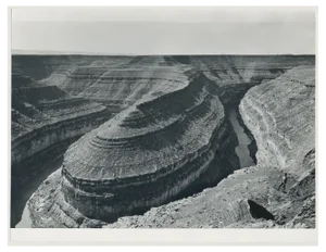 Gooseneck, Grand Canyon, Utah, USA, 1960s, Black & White Photograph