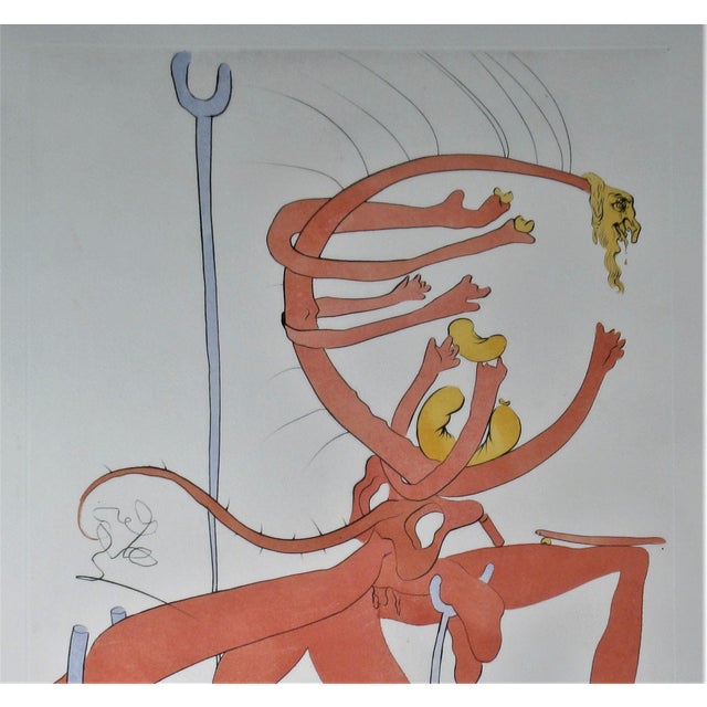 Salvador Dalí­ Figure Rouge Avec Portrait De Quevedo 1975 Reproduction Print For Sale - Image 4 of 6
