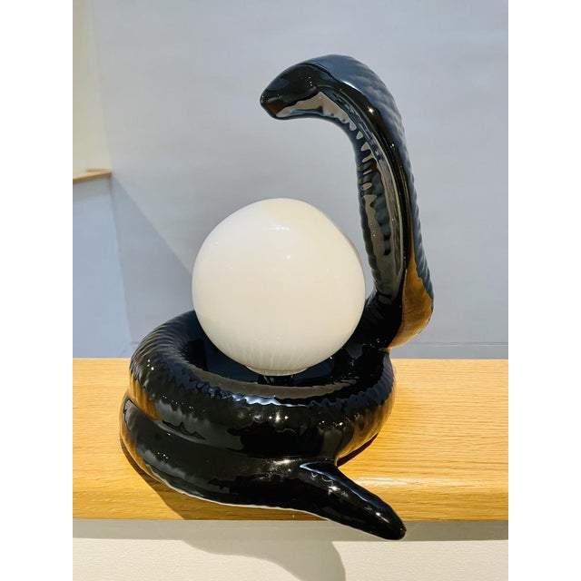 Italian Snake Cobra Lamp by Avobin, 1970s For Sale - Image 3 of 9