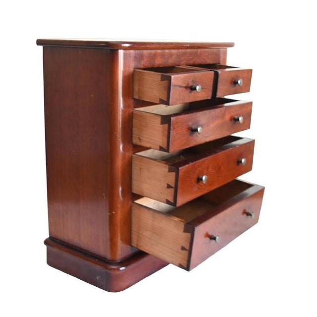Antique Victorian Mahogany Apprentice Chest of Drawers, 1880 For Sale - Image 4 of 6