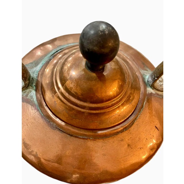19th C. English Georgian Copper Teapot For Sale - Image 4 of 9