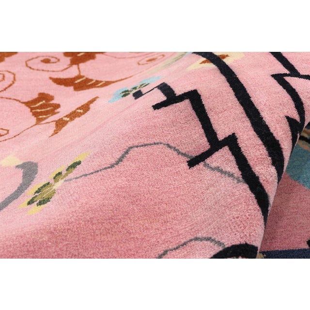 Modern Chinese Art Deco Indian Rug, 10'00 X 14'00 For Sale In Dallas - Image 6 of 10