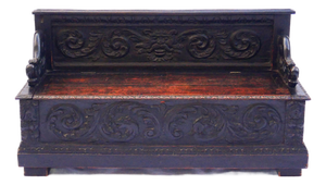 Antique 19th Century Neo-Renaissance French Carved Oak Bench